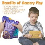 5 Pcs Marble Maze Mat Sensory Fidget Stress Relief Toys,Sensory Mat Anxiety Calming Toys,Tactile Sensory Toys for Kids Adults Teens Autism with Special Needs School Classroom Home Supplies,2 Sizes