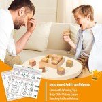 Garybank Mindfulness Game for Kids - Tic Tac Toe - Affirmations Cubes - W/20 Breathing Exercise Cards, Calm Down Corner Supplies for Kids Calm & Focus, Counselor Therapy Games