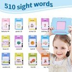 Talking Flash Cards Toddler Toys Pocket Speech for Toddlers 1-3, Talking Learning Flash Cards Educational Toys Sensory Toys Gift for Boys and Girls (510 Sight Words-Blue)