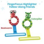 hand2mind FingerFocus Highlighter Follow-Along Friends, Guided Reading Strips, Reading Tracker, Color Overlays for Dyslexia, ADHD Tools for Kids, Reading Classroom Supplies, Reading Accessories