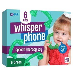 6 Reading Phones [Green 6 Pack] Auditory Feedback Whisper Phone Classroom Manipulative, Speech Therapy Toy Tool - Accelerates Reading Fluency & Pronunciation, Dyslexia Tools for Kids