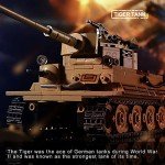WW2 Army Tank Toys Building Kit, Create a German Tiger & an American M4 Sherman Tank Models with 1184 Blocks, Great Military Gifts for Boys Kids Age 8-14