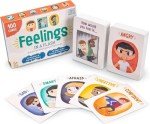 Feelings in a Flash - Emotional Intelligence Flashcard Game - Toddlers & Special Needs Children - Teaching Empathy Activities, Coping & Social Skills - 50 Scenario Cards, 50 Reaction Faces