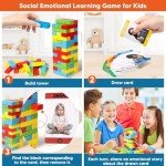Garybank Emotion Tower Social Emotional Learning Activities for Kids, Sel Feelings Games W/56 Emotion Cards, Play Therapy Social Skills Board Game for Kid Age 6+, School Counselors Gifts