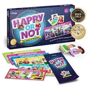 SkillEase Happy or Not Board Game - Bingo Emotions and Feelings for Social Skills, Emotional Learning Activities, Therapy and Counseling for Kids, Speech Therapy Autism