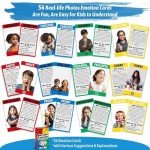Garybank Emotion Cards - 56 Social Emotions Flashcards Game for Toddlers & Kids - with Coping Skills - Speech Therapy & ABA Therapy Materials, Social Worker, Teacher and School Counselor Gifts