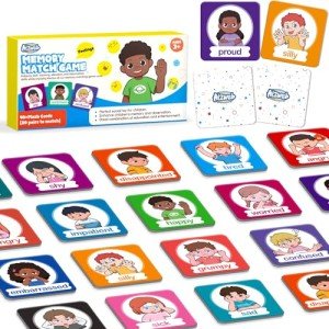 Aizweb Feelings Emotions Match Game,Memory Game,Social Emotional Learning Activities,Toddler Baby Flash Cards,Calm Down Corner Supplies,Educational Toys for Pre K Preschool Kindergarten Autism ADHD
