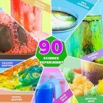 90 Lab Experiments Science Kit for Kids, STEM Activities Educational Scientist Toys Gifts for Age 6-12 Year Old Boys Girls, Chemistry and Physics Set Toys, Volcano Eruption