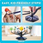 Blue Marble National Geographic Glow-in-The-Dark Solar System Model Kit for Kids - Build & Paint a 3D Planetary Model with Movable Arms, STEM Projects for Kids Ages 8-12, Space Themed Bedroom Decor