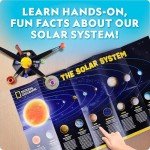 Blue Marble National Geographic Glow-in-The-Dark Solar System Model Kit for Kids - Build & Paint a 3D Planetary Model with Movable Arms, STEM Projects for Kids Ages 8-12, Space Themed Bedroom Decor