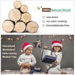 LOOIKOOS Baby Musical Instruments Montessori Toys for Toddlers 1-3,Natural Wooden Percussion Instruments Set for Kids Preschool Educational Musical Toys for Ages 5-9