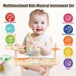 Drum Set for Toddlers 3+ Year Old Boys Girls Baby Wooden Musical Instruments Drumset for Ages Kids Montessori Preschool Educational Music Sensory Toys 3-5 Birthday