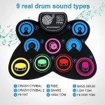 9-Pads Electronic Drum Set with Headphone Jack Speaker Drumsticks & Pedals, Holiday Gifts for Kids