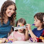 Lewtemi Set of 3 Saxophone for Kids Musical Instruments Toy Saxophone Toy Trumpet and Clarinet with 8 Colored Coded Keys Teaching Songs Gifts for Toddlers Children(Silver)