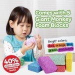 Impresa Monkey Foam from The Original Monkey Noodle 5 Giant Blocks, Squishy Sensory Toys for Kids with Unique Needs Fosters Creativity, Fun Play Foam, Great for Classrooms, Home, & Playtime Ages 3+