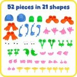 READY 2 LEARN Dough Character Accessories | Set of 52 | 21 Different Shapes | Dough Toys for Kids | Create Animals and Decorate Characters