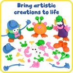 READY 2 LEARN Dough Character Accessories | Set of 52 | 21 Different Shapes | Dough Toys for Kids | Create Animals and Decorate Characters