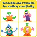 READY 2 LEARN Dough Character Accessories | Set of 52 | 21 Different Shapes | Dough Toys for Kids | Create Animals and Decorate Characters