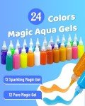 24 Colors Magic Gel Water Elf Toy Kit - Aqua Elf Water Fairy Kit with 16 Molds, Fun DIY Water Toy Set for Kids Creative Play, Craft Gift for Boys and Girls Birthdays & Holidays Easter