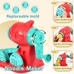 Crelloci 3 in 1 Color Dough Kitchen Creations Set, Ice Cream Noodle Hamburger Maker Machine, Art Crafts Food Modeling Play Toys, Deluxe Tools Kit for Boys Girls Kids Toddlers Ages 3+ (12 Colors Dough)