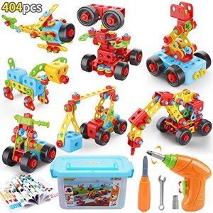 COUOMOXA Building Toys Educational for Kids: 404 Pcs Montessori Creative Construction Toy - 5 6 7 8+ Year Old STEM Building Blocks Set for Boys Girls - Best Birthday Gift for Children
