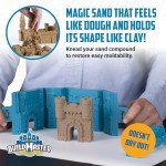 Create A Castle Indoor Sandcastle Play Sand Kit, 2.65 lbs Sensory Play Sand, BuildMaster Reusable Castle Magic Sand Toy Set for Kids, 25 Pieces and Playmat, for Kids 6+