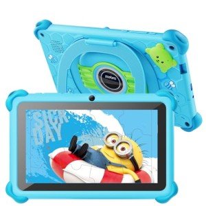 Kids Tablet 7 inch Toddler Children's Learning Tablet with WiFi Durable Case 32GB Android System WiFi YouTube, GMS, Parental Control, Dual Camera for Boys Girls Educational Games Preinstalled, Blue