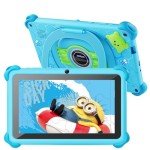 Kids Tablet 7 inch Toddler Children's Learning Tablet with WiFi Durable Case 32GB Android System WiFi YouTube, GMS, Parental Control, Dual Camera for Boys Girls Educational Games Preinstalled, Blue