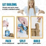 Create A Castle Indoor Sandcastle Play Sand Kit, 2.65 lbs Sensory Play Sand, BuildMaster Reusable Castle Magic Sand Toy Set for Kids, 25 Pieces and Playmat, for Kids 6+
