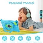 Kids Tablet 7 inch Toddler Children's Learning Tablet with WiFi Durable Case 32GB Android System WiFi YouTube, GMS, Parental Control, Dual Camera for Boys Girls Educational Games Preinstalled, Blue