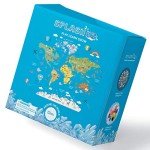 SplashEZ 3-in-1 Splash Pad, Sprinkler for Kids and Baby Pool for Learning – Children’s Sprinkler Pool, 60’’ Inflatable Water Summer Toys – “Around The World” Outdoor Play Mat for Babies & Toddlers