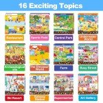 HOQEEWIPE Search and Find Books for Kids, Reusable Art and Craft Supplies for Toddlers – Preschool Learning Activity, Gifts for Girls & Boys, Educational Game Learning Toys for 3, 4, 5, 6 Year Old