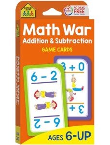 School Zone - Math War Addition & Subtraction Game Cards - Ages 6 and Up, Kindergarten, 1st Grade, 2nd Grade, Math Games, Numbers, Addition & Subtraction Facts, Early Math, and More