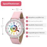 Kiddus Educational Kids Watch for Children, Boys and Girls. Analogue Time Teacher Wristwatch with Exercises.