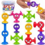 Suction Toys Toddlers Bath Toys: 24 Pcs Emotion Sensory Suction Toys for Toddler, Kids Social Emotional Suction Sensory Travel Toys Suction Cup Toys for Autistic Children Special Needs