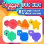 LESONG Sensory Toys Kids Toddlers-Social Emotional Feelings Toys Special Needs, Texture Shapes Learning Toy Preschool Fidget Classroom Must Haves, Calm Down Tools Autistic Children, Stocking Stuffers