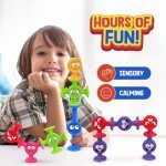 Suction Toys Toddlers Bath Toys: 24 Pcs Emotion Sensory Suction Toys for Toddler, Kids Social Emotional Suction Sensory Travel Toys Suction Cup Toys for Autistic Children Special Needs