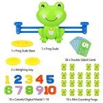 Aitbay Cool Math Game, Preschoolers Frog Balance Counting Toys for Boys & Girls Educational Number Toy Fun Children's Gift STEM Learning Age 3+ (63 PCS)