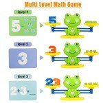 Aitbay Cool Math Game, Preschoolers Frog Balance Counting Toys for Boys & Girls Educational Number Toy Fun Children's Gift STEM Learning Age 3+ (63 PCS)