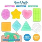 Squishy Sensory Toys for Kids: Calm Down Sensory Toys for Autistic Children Toddlers Special Needs, Squeeze Stretch Anxiety Relief Autism Toys, Sensory Shapes Learning Toys Classroom Must Haves