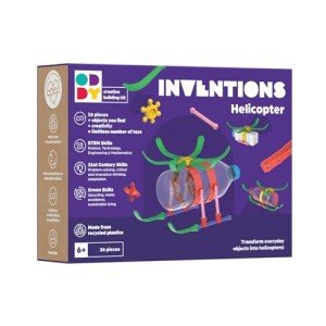 Oddy Inventions Helicopter Creative Building Kit - Eco-Friendly STEM Toy Set for Kids 6+