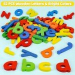 BEESTECH Alphabet ABC Learning Educational Toys for 2 3 4 5 Years Old Boys Girls, Wooden Puzzle Flash Cards Preschool Activity Letter Matching Games for Kids Toddlers