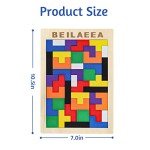 Wooden Blocks Puzzle Brain Teasers Toy，Wooden Puzzle Tangram,Cube 3D Puzzle for ，Puzzles for Kids Ages 2-8, Montessori Kids Educational Games Gift (1 pcs)