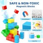 Magnetic Blocks for Toddler Toys,1.18 Inch Large Magnetic Cubes,STEM Preschool Learning Sensory Montessori Outdoor Travel Building Christmas Toys Gifts for 3 4 5 6 Year Old Kids Boys Girls (28pcs)