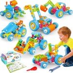 MOONTOY STEM Toys for 3 4 5 6 7 8+ Year Old Boy Easter Gifts Easter Basket Stuffers, Toddler 3-5 Block Stem Kits Building Toys for Kids Ages 4-8 5-7 6-8 4-6 8-12 Erector Set Creative Activities 118pcs