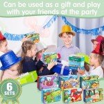 Libima 6 Boxes Party Favors Jigsaw Puzzles in a Metal Box for Kids Age for 4-8 Learning Jigsaw Puzzles for Toddlers Educational for Boy and Girl(Animal Style)