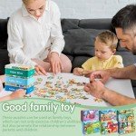 Libima 6 Boxes Party Favors Jigsaw Puzzles in a Metal Box for Kids Age for 4-8 Learning Jigsaw Puzzles for Toddlers Educational for Boy and Girl(Animal Style)