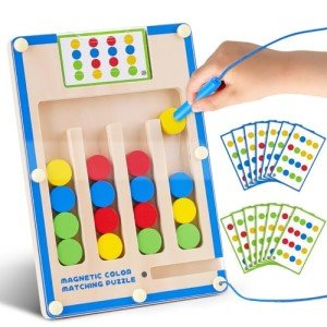 Kids Montessori Magnetic Wooden Toys: 3 4 5 6 7 Year Old Birthday Gift for Boys Girls Age 4-7 Preschool Educational Learning Activities Toy Sensory Autistic Puzzle Maze Game Present for Toddlers