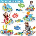 MOONTOY STEM Toys for 3 4 5 6 7 8+ Year Old Boy Easter Gifts Easter Basket Stuffers, Toddler 3-5 Block Stem Kits Building Toys for Kids Ages 4-8 5-7 6-8 4-6 8-12 Erector Set Creative Activities 118pcs