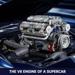 Mould King Visible V-8 Engine Building Blocks V8 Motor Model Building Toys, V8 Combustion Engine Building Sets, Creative STEM Toys Engine Building Kit for Adults Kids 14+(535PCS)